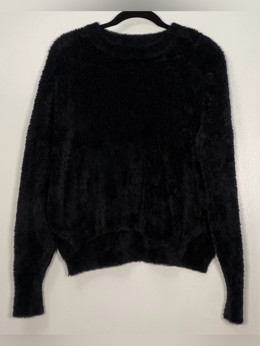Abercrombie & Fitch Black Plush Crewneck Sweater